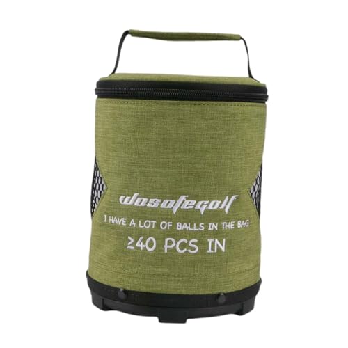 Golftasche, Golfballtasche - Golfball-Zylindertasche mit großem Fassungsvermögen und Reißverschluss,Leichter Golfsack, multifunktionale, tragbare, leicht zugängliche Aufbewahrungstaschen für sicheren von Toseky