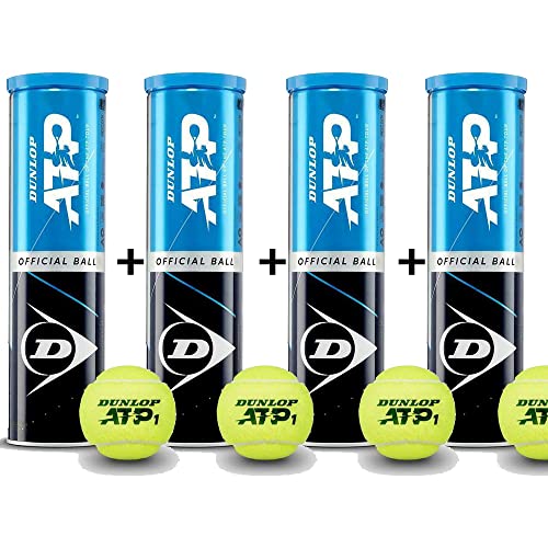 Tosol Dunlop Tennisbälle 4 x 4TIN ATP Tennisball Spielbälle Wettkampfball inkl Motivations-Beileger von Tosol