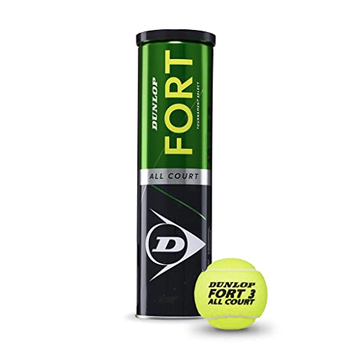Tosol Dunlop Tennisbälle 4 x 4TIN Premium Tennisball offizielle Spielbälle Wettkampfball inkl Motivations-Beileger Griffband (Fort All Court) von Tosol