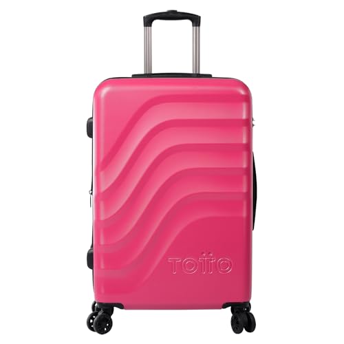 TOTTO - Erweiterbarer Hartschalenkoffer - Brazy + - Mittelgroßer Koffer - Deco Rose - Rosa - Kabinengepäck - Erweiterbares System - TSA-System - Polyesterfutter, Rosa, TRAVEL von Totto