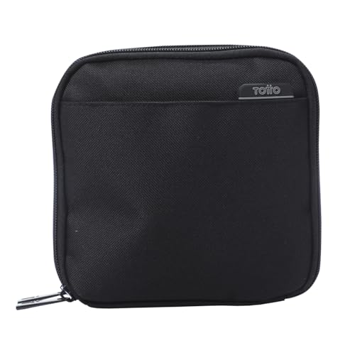 TOTTO - Kabel-Organizer für Reisen, Modell Practy, Aufbewahrung von Kabeln und Ladegeräten, doppeltem Fach mit Reißverschluss, elastischer Innen-Organizer, Flache Vordertasche, Schwarz, Schwarz, TOTTO - Kabel-Organizer für Reisen, Modell Practy, Aufbewahrung von Kabeln und Ladegeräten, doppeltem Fach mit Reißverschluss, elastischer Innen-Organizer, Flache Vordertasche, Schwarz, Schwarz, von Totto