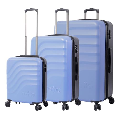 Totto Hartschalenkoffer-Set - Bazy + - Blau - DREI Koffergrößen - Erweiterbares System - TSA-System - Polyesterfutter, blau von Totto
