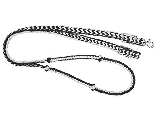Tough 1 Geknotete Kordelzügel, Schwarz/Weiß, 2,5 cm x 2,3 m Tough 1 Geknotete Kordelzügel, Schwarz/Weiß, 2,5 cm x 2,3 m von Tough 1