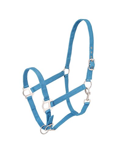 Tough 1 Nylon Halter with Satin Hardware, Turquoise, Horse Tough 1 Nylon Halter with Satin Hardware, Turquoise, Horse von Tough 1