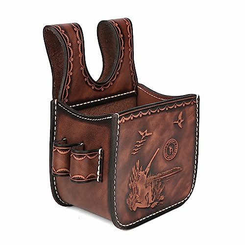 TOURBON Deluxe Leder-Patronentasche für Schrotflintenfalle Skeet-Schießtasche 12GA/16GA Munitionshalter von Tourbn