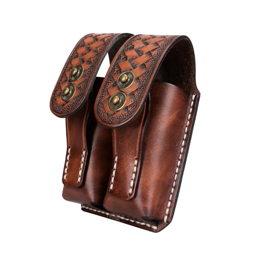 TOURBON Doppelmagazintasche aus echtem Leder für Pistolengewehrmagazinholster Taschenmesser Werkzeughalteretui TOURBON Doppelmagazintasche aus echtem Leder für Pistolengewehrmagazinholster Taschenmesser Werkzeughalteretui von Tourbn