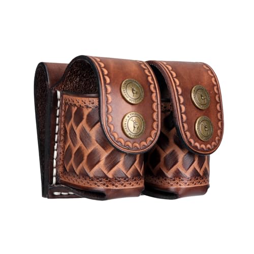 TOURBON Leder-Doppel-Speedloader-Tasche, Gürtel-Magazinhalter, Speedloader-Tasche für .38 .357 .44 .45 TOURBON Leder-Doppel-Speedloader-Tasche, Gürtel-Magazinhalter, Speedloader-Tasche für .38 .357 .44 .45 von Tourbn