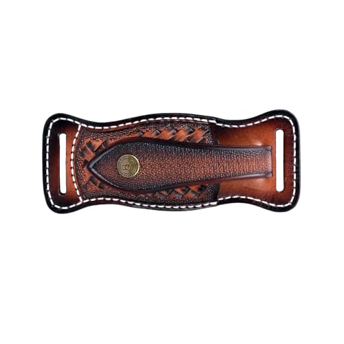 TOURBON Messerscheide aus Rindsleder für Gürtel, Klappmesser, Tragetasche, EDC-Messerholster mit Druckknopfverschluss TOURBON Messerscheide aus Rindsleder für Gürtel, Klappmesser, Tragetasche, EDC-Messerholster mit Druckknopfverschluss von Tourbn