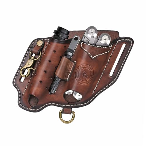 TOURBON Multitool-Etui für Gürtel, Leder, EDC, Taschen-Organizer mit Schlüsselhalter, Taschenlampen-Holster TOURBON Multitool-Etui für Gürtel, Leder, EDC, Taschen-Organizer mit Schlüsselhalter, Taschenlampen-Holster von Tourbn