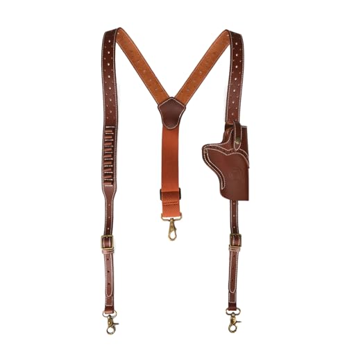 TOURBON Verstellbare Schulterholster Pistolenholster Leder Hosenträger mit Pistolenhalter Munition Bullet Loops TOURBON Verstellbare Schulterholster Pistolenholster Leder Hosenträger mit Pistolenhalter Munition Bullet Loops von Tourbn