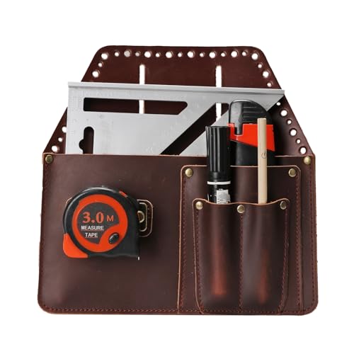 Tourbn Tourbon Werkzeugtasche aus Leder mit Maßband-Clip, quadratisch, für Bauarbeiter, Elektriker Tourbn Tourbon Werkzeugtasche aus Leder mit Maßband-Clip, quadratisch, für Bauarbeiter, Elektriker von Tourbn