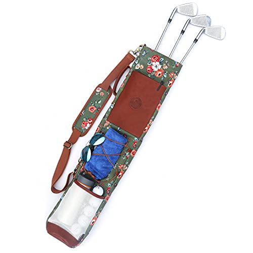 Tourbon Wasserdichte Segeltuch-Leder-Golftasche für Damen - Grün - Golf - Damen, Golferinnen - Golfschläger-Tragetasche - Golfbag - Sport/Golf Tourbon Wasserdichte Segeltuch-Leder-Golftasche für Damen - Grün - Golf - Damen, Golferinnen - Golfschläger-Tragetasche - Golfbag - Sport/Golf von Tourbn