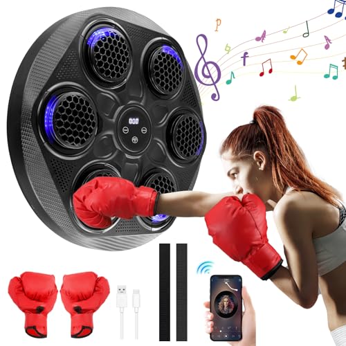 Music Boxing Machine, Boxautomat Bluetooth mit Boxhandschuhen, Boxautomat Wandmontiertes Boxziel, Led Elektronischer Boxmaschine UnterstüTzt Bluetooth FüR Erwachsene Exercise Music Boxing Machine, Boxautomat Bluetooth mit Boxhandschuhen, Boxautomat Wandmontiertes Boxziel, Led Elektronischer Boxmaschine UnterstüTzt Bluetooth FüR Erwachsene Exercise von Towwoo