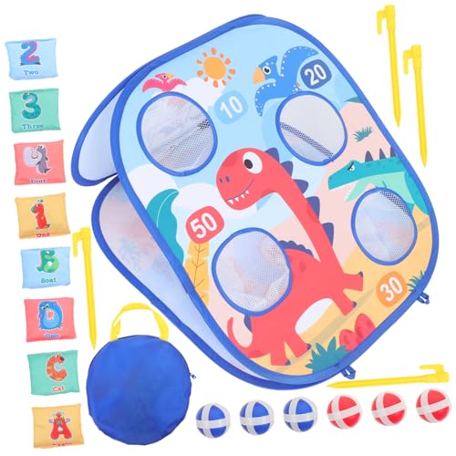 Toyvian 1 Satz Sandsack-wurfspiel Sitzsack-karnevalsspielzeug Wurfspiel Draußen Cornholes Brettspielzeug Sitzsackwurf Für Kinder Familienspielball Spiele Für Draussen Blue Abs von Toyvian