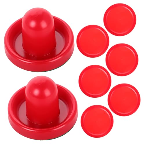 Toyvian 1 Set Hockeytischset Hockeybälle Feldhockeyball Spielset Zubehör Hockeypucks Airhockey Kunststoff Eishockeyschieber Hockeyteile Tisch Eishockeyzubehör Rote Bauchmuskeln von Toyvian