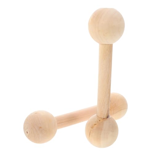 Toyvian 2St Hantelspielzeug aus Holz Kindergarten Holzhanteln Holzhantel für Hanteln für Kleinkinder Hantel für Hanteln für hölzern Beige von Toyvian