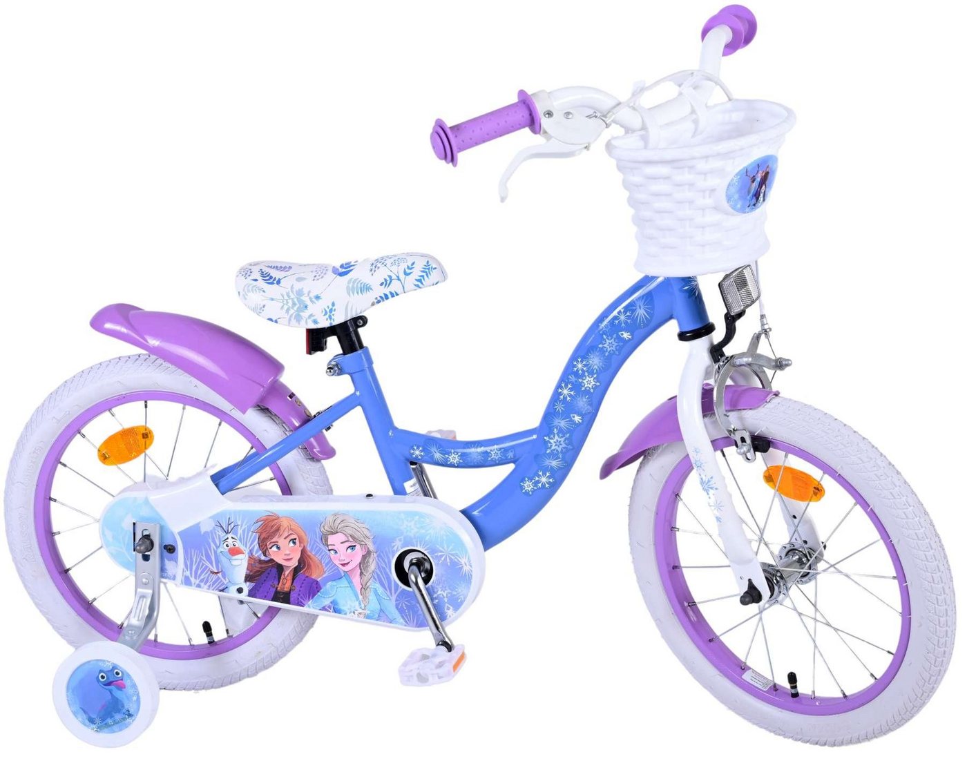 TPFSports Kinderfahrrad Disney Frozen 2 mit Rücktritt + Handbremse, 1 Gang, (Mädchen Fahrrad - Rutschfeste Sicherheitsgriffe), Kinder Fahrrad 16 Zoll mit Stützräder Laufrad Mädchen Kinderrad von Tpfsports