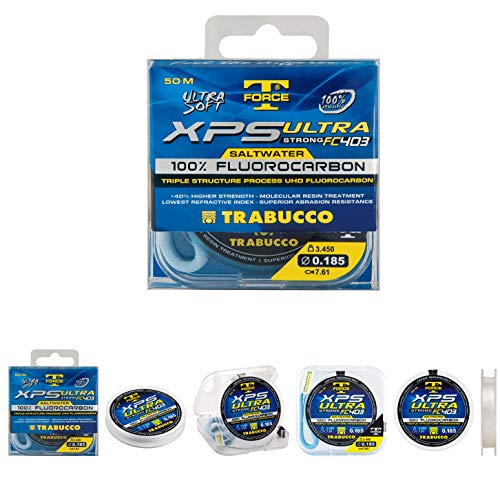 Trabucco Angelschunr XPS Ultra Strong Saltwater T-Force 50 m 0.221 mm Fluorocarbon Meer Spinning Surfcasting Forelle Bolo See von Trabucco