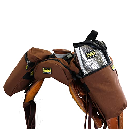TrailMax Horn Satteltasche & Pommel Pocket Satteltasche Combo; Horn & Pommel Satteltasche Combo für Pferde; Satteltaschen für Western & Endurance Satteltaschen; Trail Riding Saddle Bags; Braun von TrailMax