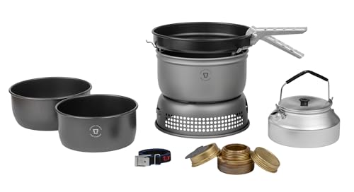 Trangia Sturmkocher groß mit Spiritusbrenner UL Alu HA komplett Non-stick mit WK 25-6HA (150256) mit Wasserkessel (0,9 L) von Trangia