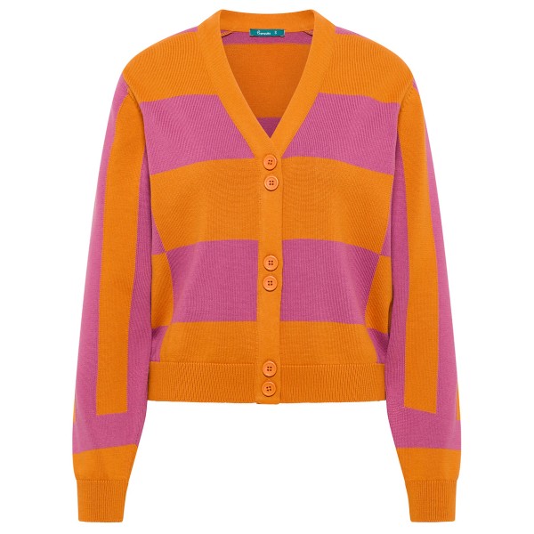 Tranquillo - Women's Strickjacke im Colour Block-Design - Pullover Gr XL orange von Tranquillo