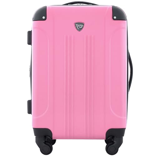 Travelers Club Chicago Hardside Erweiterbares Spinner Gepäck, Knallpink (Hot Pink), 20" Carry-On, Chicago Hartschalen-Koffer, erweiterbar von Travelers Club