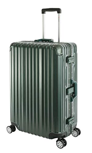 Travelhouse London Koffer Grün L-75cm · Alu-Rahmen · Polykarbonat Hartschale · Trolley Reisekoffer Reisegepäck · 2X TSA Zahlenschloss · 4X Doppelräder · 360° Rollen · Vol. 108L von Travelhouse