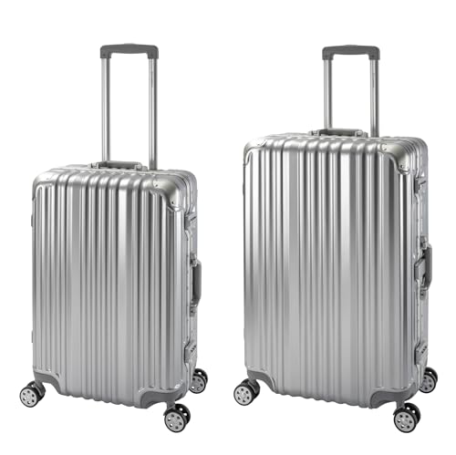 Travelhouse London Koffer Silber M-65cm, L-75cm · 2er-Set · Alu-Rahmen · Polykarbonat Hartschale · Mittlerer Koffer + Reisegepäck Reisetrolley Trolley Reisekoffer · Vol. M-67L · L-108L Travelhouse London Koffer Silber M-65cm, L-75cm · 2er-Set · Alu-Rahmen · Polykarbonat Hartschale · Mittlerer Koffer + Reisegepäck Reisetrolley Trolley Reisekoffer · Vol. M-67L · L-108L von Travelhouse
