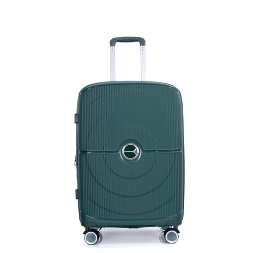 Travelhouse Pisa - Handgepäck Trolley | Robuste PP Hartschale | Dehnfalte +20% | 54 x 35 x 23 cm (+5cm) | 2.5 kg - Dunkelgrün von Travelhouse