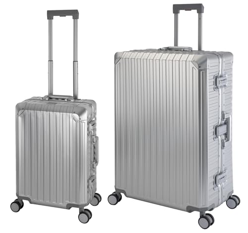 Travelhouse Tokyo Alu Reisekoffer Silber S-55cm & XL-78cm Hartschalenkoffer Reise Trolley Koffer Set Travelhouse Tokyo Alu Reisekoffer Silber S-55cm & XL-78cm Hartschalenkoffer Reise Trolley Koffer Set von Travelhouse