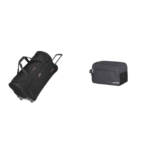 Travelite 2-Rad Trolley Reisetasche Größe L, Gepäck Serie Basics Fresh & Handgepäck Kosmetiktasche, Gepäck Serie Kick Off: Praktische Kulturtasche für Urlaub und Sport, 26 cm, 5 Liter, D'anthrazit Travelite 2-Rad Trolley Reisetasche Größe L, Gepäck Serie Basics Fresh & Handgepäck Kosmetiktasche, Gepäck Serie Kick Off: Praktische Kulturtasche für Urlaub und Sport, 26 cm, 5 Liter, D'anthrazit von Travelite
