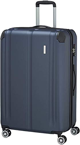 travelite 4-Rad Koffer L mit TSA Schloss + Dehnfalte, Gepäck Serie CITY: Robuster Hartschalen Trolley mit kratzfester Oberfläche, 77 cm, 113 Liter (erweiterbar auf 124 L) von Travelite