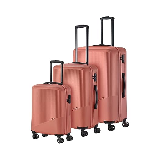 travelite 4-Rad Koffer Set 3 teilig Größen L/M/S, Gepäck Serie BALI: ABS Hartschalen Trolleys mit TSA Kombinationsschloss (Handgepäck Koffer ohne TSA) von Travelite