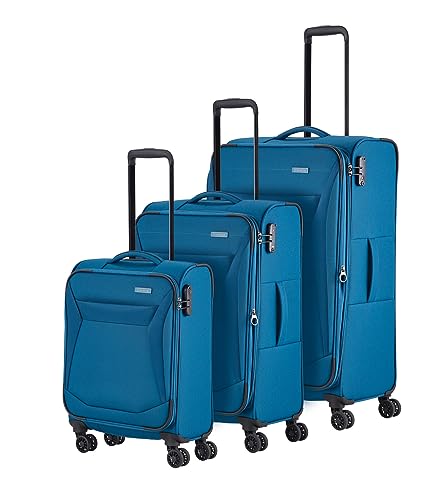 Travelite 4-Rad Koffer Set Weichschale, Größen L/M/S, Serie Chios Trolley Set in Zeitloser Optik, Handgepäck erfüllt IATA Bordgepäck Maß Travelite 4-Rad Koffer Set Weichschale, Größen L/M/S, Serie Chios Trolley Set in Zeitloser Optik, Handgepäck erfüllt IATA Bordgepäck Maß von Travelite