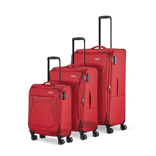 Travelite 4-Rad Koffer Set Weichschale, Größen L/M/S, Serie Chios Trolley Set in Zeitloser Optik, Handgepäck erfüllt IATA Bordgepäck Maß Travelite 4-Rad Koffer Set Weichschale, Größen L/M/S, Serie Chios Trolley Set in Zeitloser Optik, Handgepäck erfüllt IATA Bordgepäck Maß von Travelite