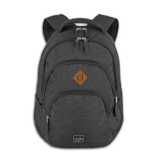 travelite Rucksack Handgepäck mit Laptop Fach 15,6 Zoll, Gepäck Serie BASICS Daypack Melange: Modischer Rucksack in Melange Optik, 45 cm, 22 Liter von Travelite