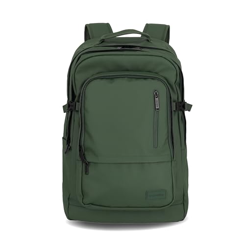 Travelite Rucksack aus wasserabweisendem Material, gepolstertes Laptop Fach 15,6 Zoll, BASICS Tagesrucksack mit Aufsteckfunktion, 48 cm, 28 Liter, 900 Gramm von Travelite