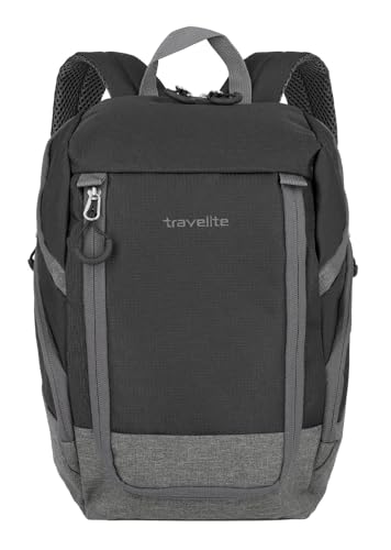 Travelite Unisex-Erwachsene Basics Rucksack Gepäck- Handgepäck (1er Pack), 14 Liter,Schwarz/Grau von Travelite