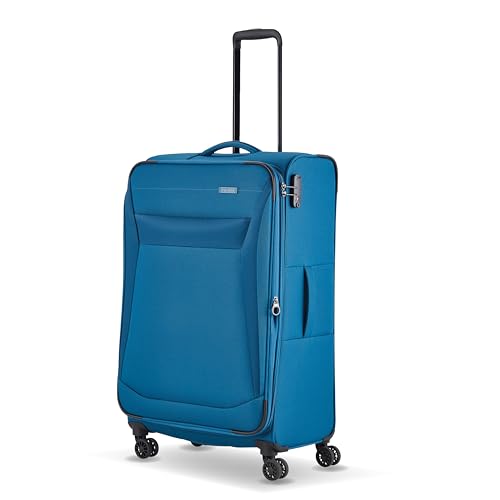 travelite 4-Rad Koffer Größe L Weichschale, Gepäck Serie CHIOS mit Dehnfalte + Kantenschutz, Trolley in zeitloser Optik, 78 cm, 90 - 97 Liter von Travelite