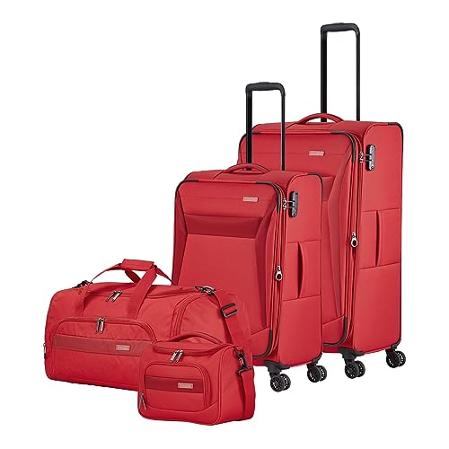 Travelite Chios 4W Trolley L/M + Travel Bag + Beauty Case Red von Travelite