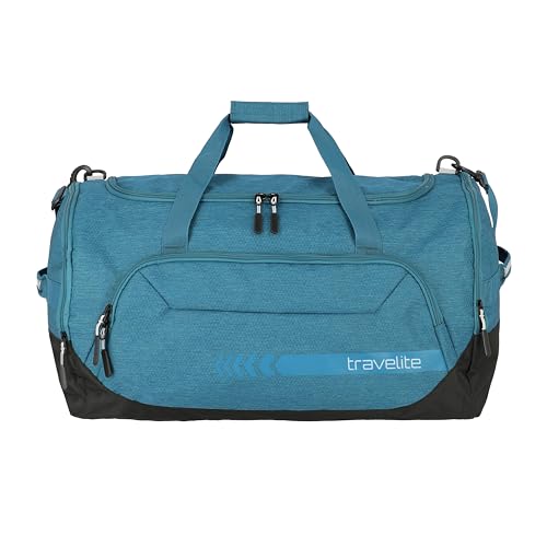 travelite große Reisetasche Größe L, Gepäck Serie KICK OFF: Praktische Reisetasche für Urlaub und Sport, 60 cm, 73 Liter, Petrol von Travelite