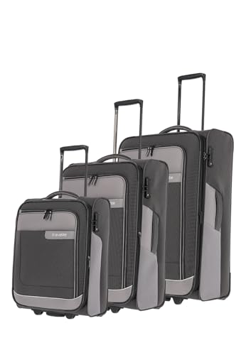 Travelite 2-Rad Koffer Set Weichschale aus recyceltem Material, Größen L/M/S, Gepäck Serie VIIA: Trolley Set mit Handgepäck im IATA Bordgepäck Maß Travelite 2-Rad Koffer Set Weichschale aus recyceltem Material, Größen L/M/S, Gepäck Serie VIIA: Trolley Set mit Handgepäck im IATA Bordgepäck Maß von Travelite