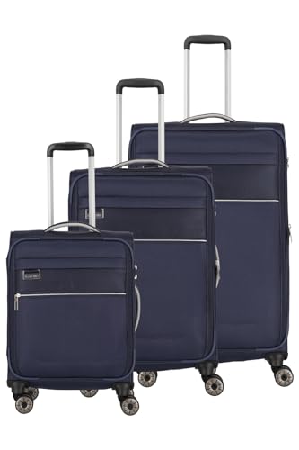 Travelite Kofferset 4 teilig Weichschale 4 Rollen, Größen S-M-L + Bordtasche, nachhaltig, MIIGO, Reisegepäck Set aus recyceltem Material, TSA Schloss, Koffer Größen L + M erweiterbar von Travelite