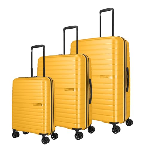 Travelite 4-Rad Koffer Set 3 teilig Größen L/M/S, Gepäck Serie TRIENT: Hartschalen Trolleys mit TSA Kombinationsschloss (Handgepäck Koffer ohne TSA) von Travelite