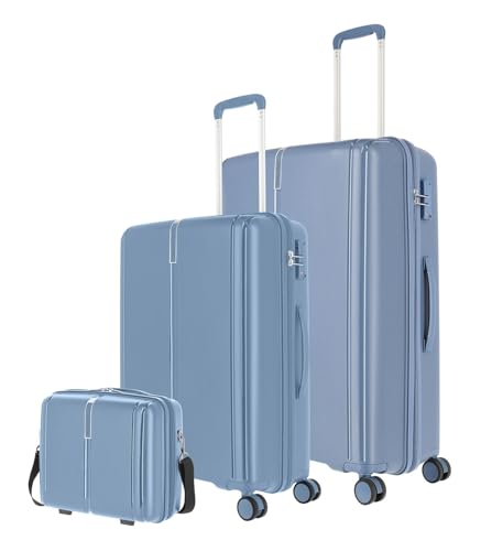 Travelite Vaka - Trolley Set L&M + Beautycase 3tlg. blaugrau von Travelite