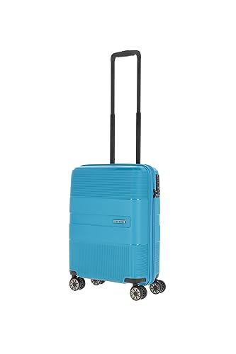 Travelite 4-Rad Hartschalen Handgepäck Koffer klein mit TSA Schloss, Gepäck Serie WAAL: Stabiler Trolley mit recyceltem Innenfutter, 55 cm, 36 Liter von Travelite