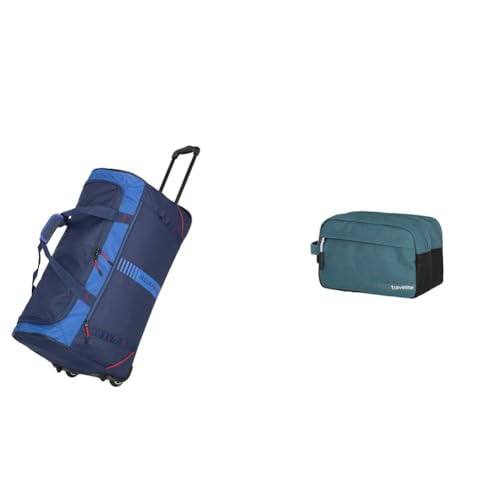 travelite 2-Rad Trolley Größe L, Gepäck Serie Basics Active & Handgepäck Kosmetiktasche, Gepäck Serie Kick Off: Praktische Kulturtasche für Urlaub und Sport, 26 cm, 5 Liter von Travelite