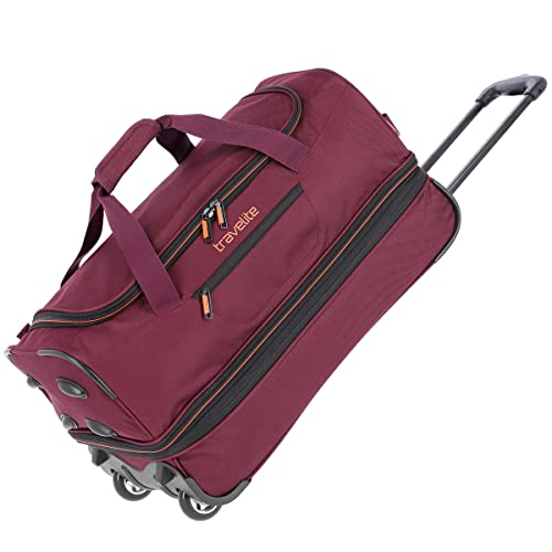 travelite 2-Rad Trolley Reisetasche Gr. S mit Dehnfalte, Gepäck Serie BASICS: Weichgepäck Reisetasche mit Rollen mit extra Volumen, 55 cm, 51 Liter (erweiterbar auf 64 Liter) von Travelite