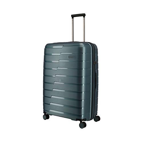 travelite 4-Rad Koffer L mit TSA Schloss, Gepäck Serie AIR BASE: Funktionaler Hartschalen Trolley im coolen Look, 075349-25, 77 cm, 105 Liter,eisblau von Travelite