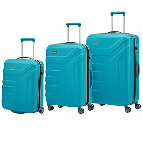 travelite 4-Rad Koffer Set Größen L/M/S mit TSA Schloss, Handgepäck erfüllt IATA Borgepäck Maß, Gepäck Serie VECTOR: Robuster Hartschalen Trolley in stylischen Farben, 072040-21, türkis travelite 4-Rad Koffer Set Größen L/M/S mit TSA Schloss, Handgepäck erfüllt IATA Borgepäck Maß, Gepäck Serie VECTOR: Robuster Hartschalen Trolley in stylischen Farben, 072040-21, türkis von Travelite
